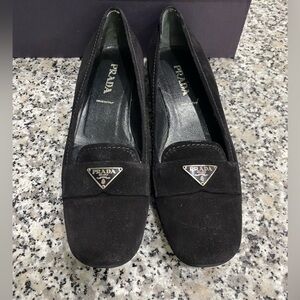 Prada Women's Black Suede Flats Size-7.5